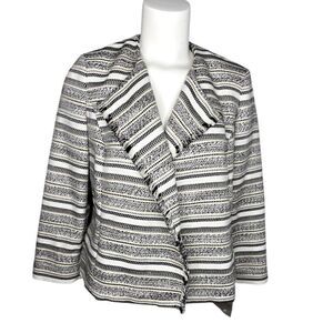 Kasper Blazer Jacket‎ XL Petite Black White Open